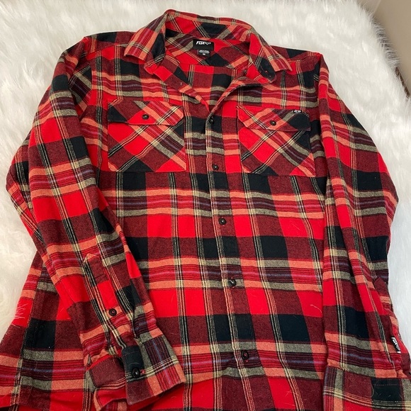 Fox Racing Men's Red Plaid Shirt Medium - Picture 1 of 10